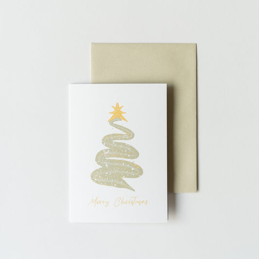 Paint Fleck Christmas Tree - 4x6" Card