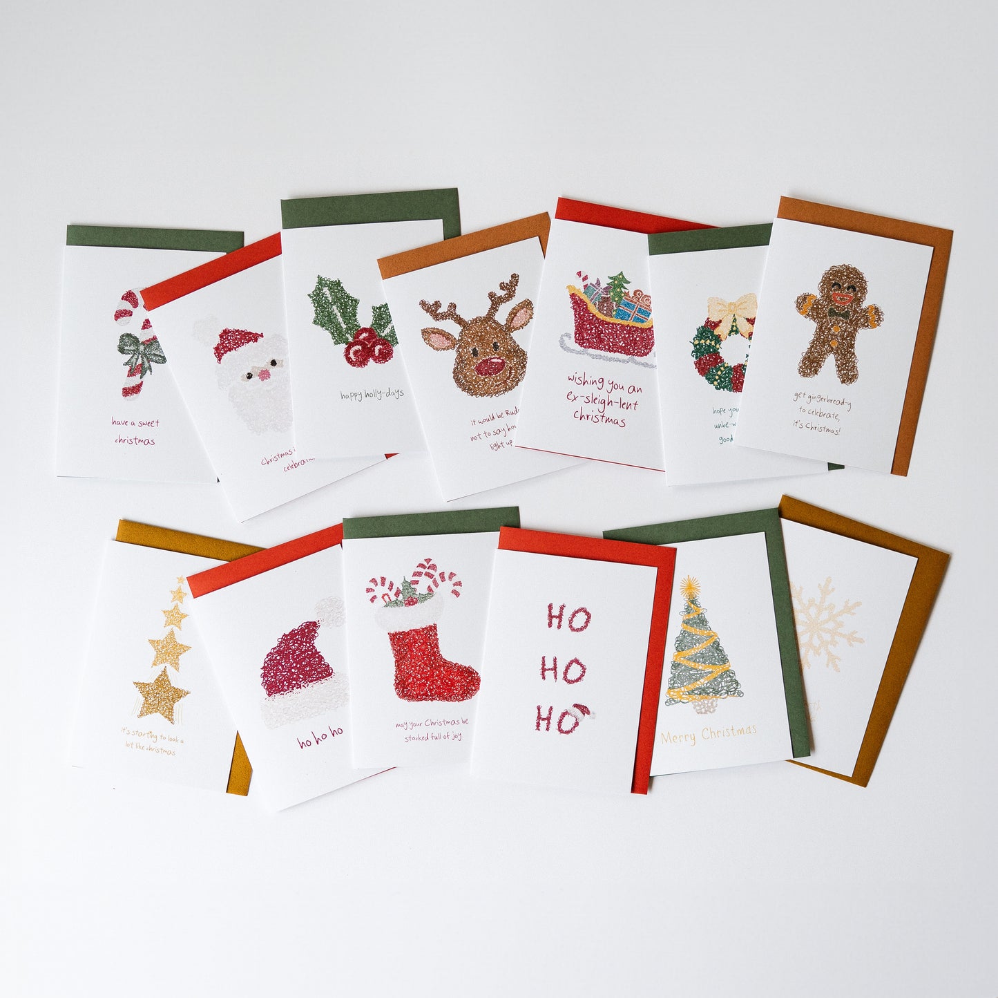 The Baker's Dozen - Set of 13 Scribbly Christmas Cards