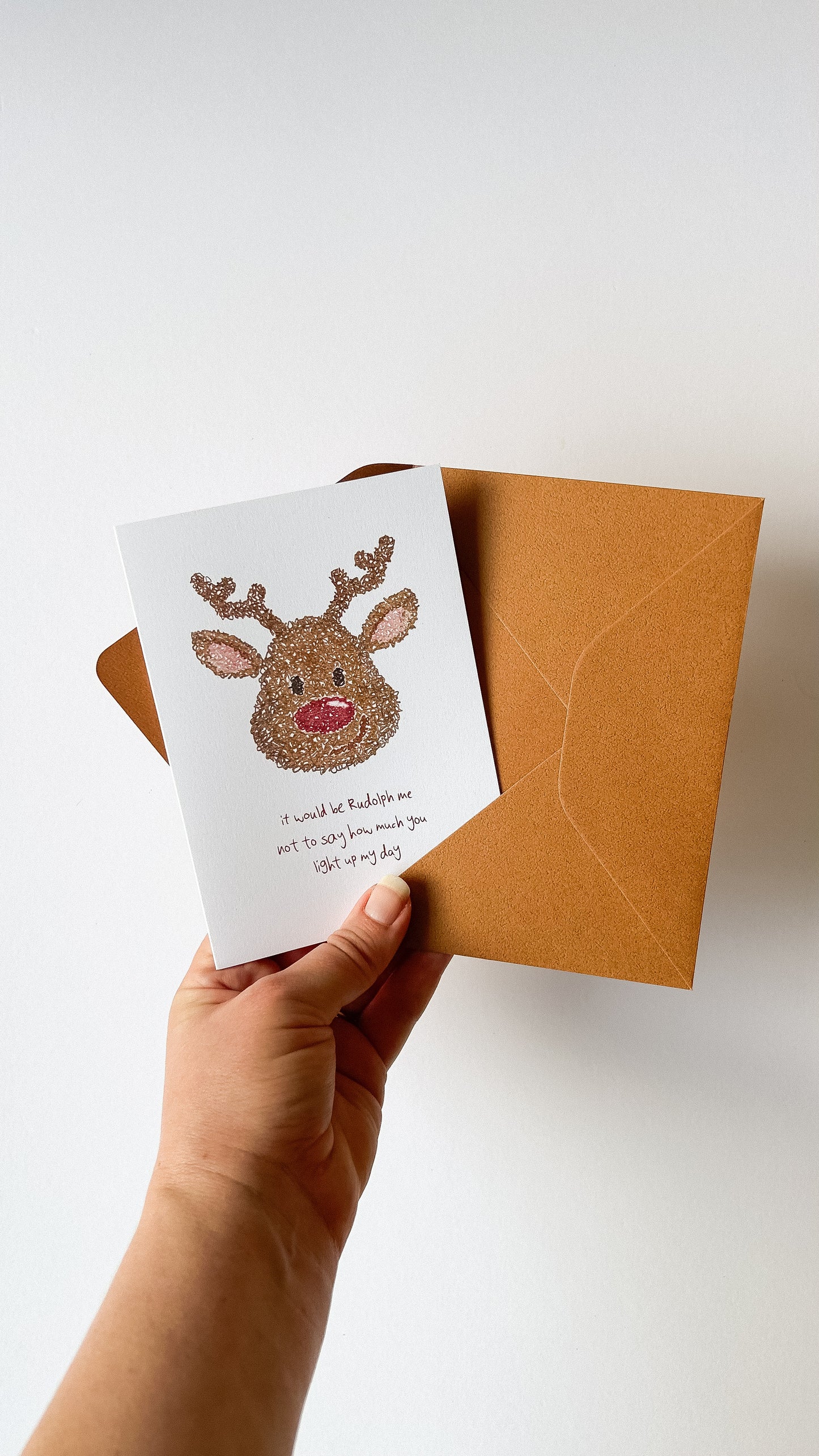 Rudolph Christmas Pun - Scribble Series 4x6" Card