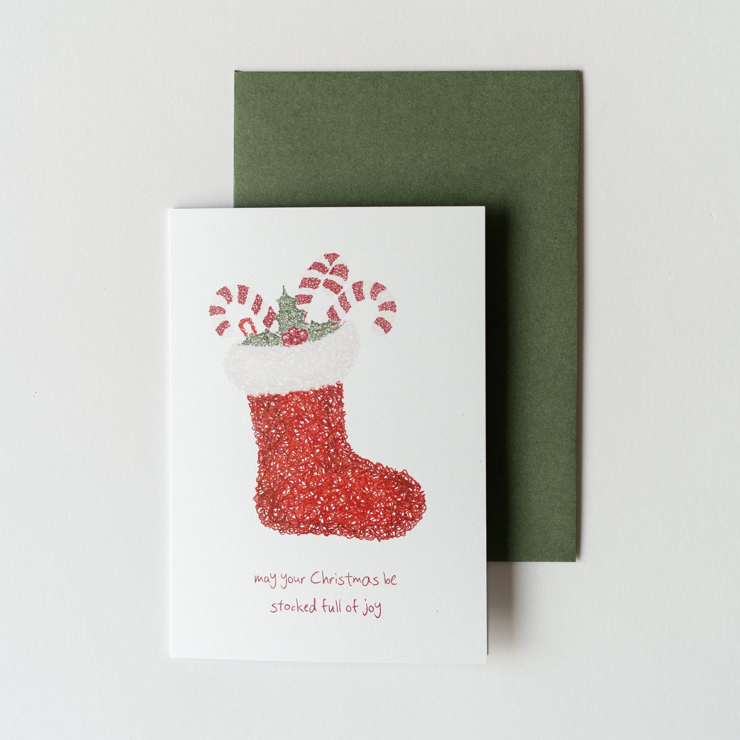 "Stocked Full of Joy" - Christmas Pun Scribble Series 4x6" Card